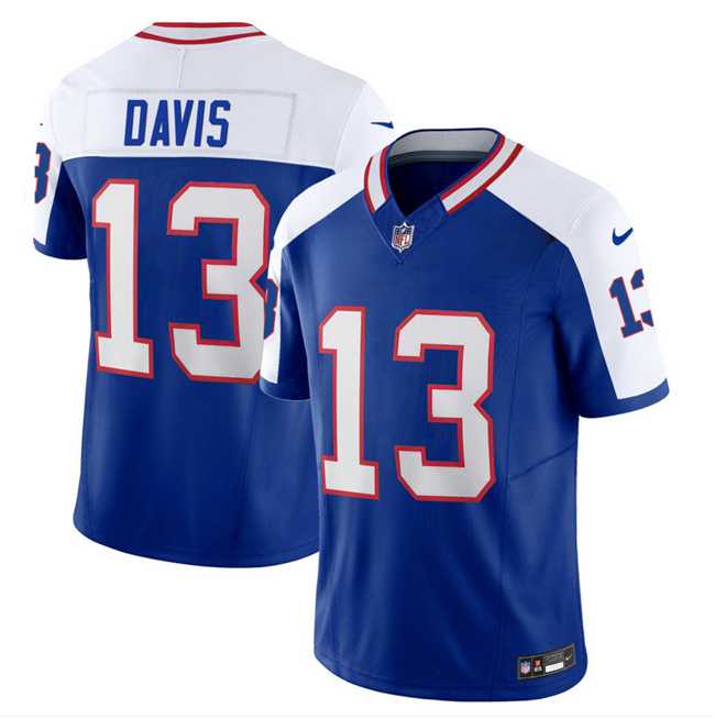 Men & Women & Youth Buffalo Bills #13 Gabe Davis Blue White 2023 F.U.S.E. Throwback Vapor Untouchable Limited Football Stitched Jersey->buffalo bills->NFL Jersey